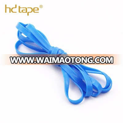 Blue flexible TPU elastic tape custom silicone plastic shoelace