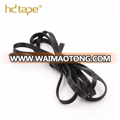 Black embossed elastic TPU plastic custom flat shoelace